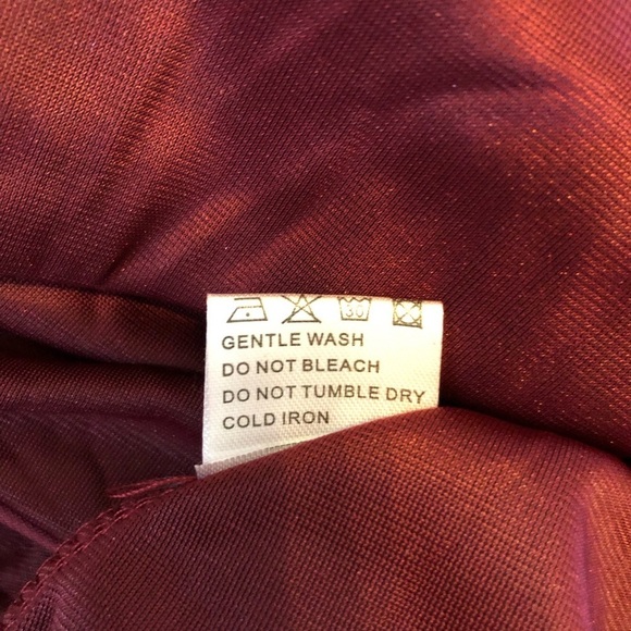 Zaberry Wine Red Velour Velvet Wrap Stretch Mermaid Midi Dress Valentine’s Day - Picture 14 of 14